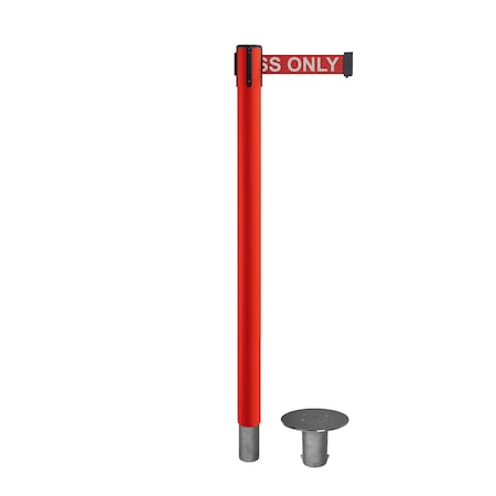 Stanchion Belt Barrier Removable Base Red Post 9ft.R.Auth.Belt